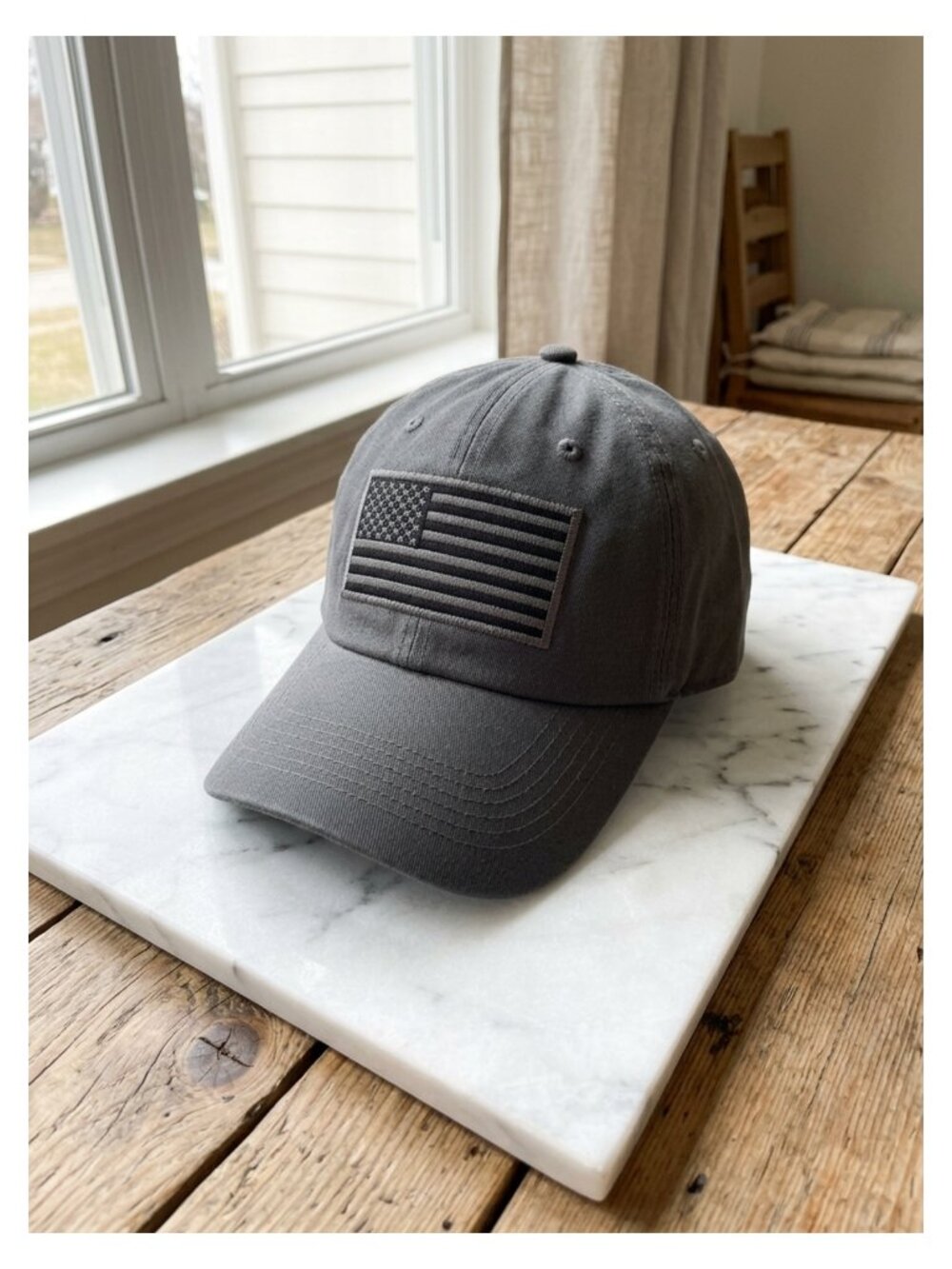Cotton Baseball Cap Adjustable Buckle American Flag